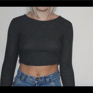 Cropped long sleeve top